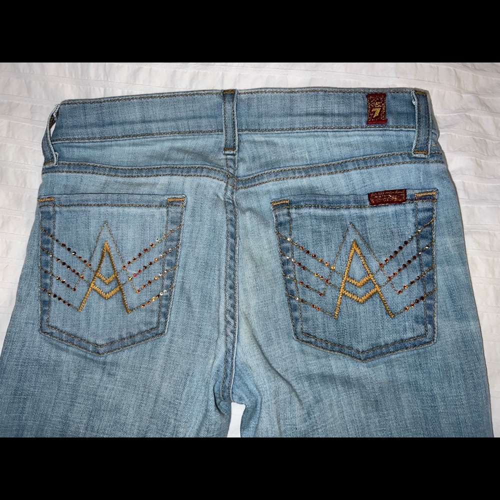 7 For All Mankind A Pocket Flare Jeans Rhinestones kids size 12
